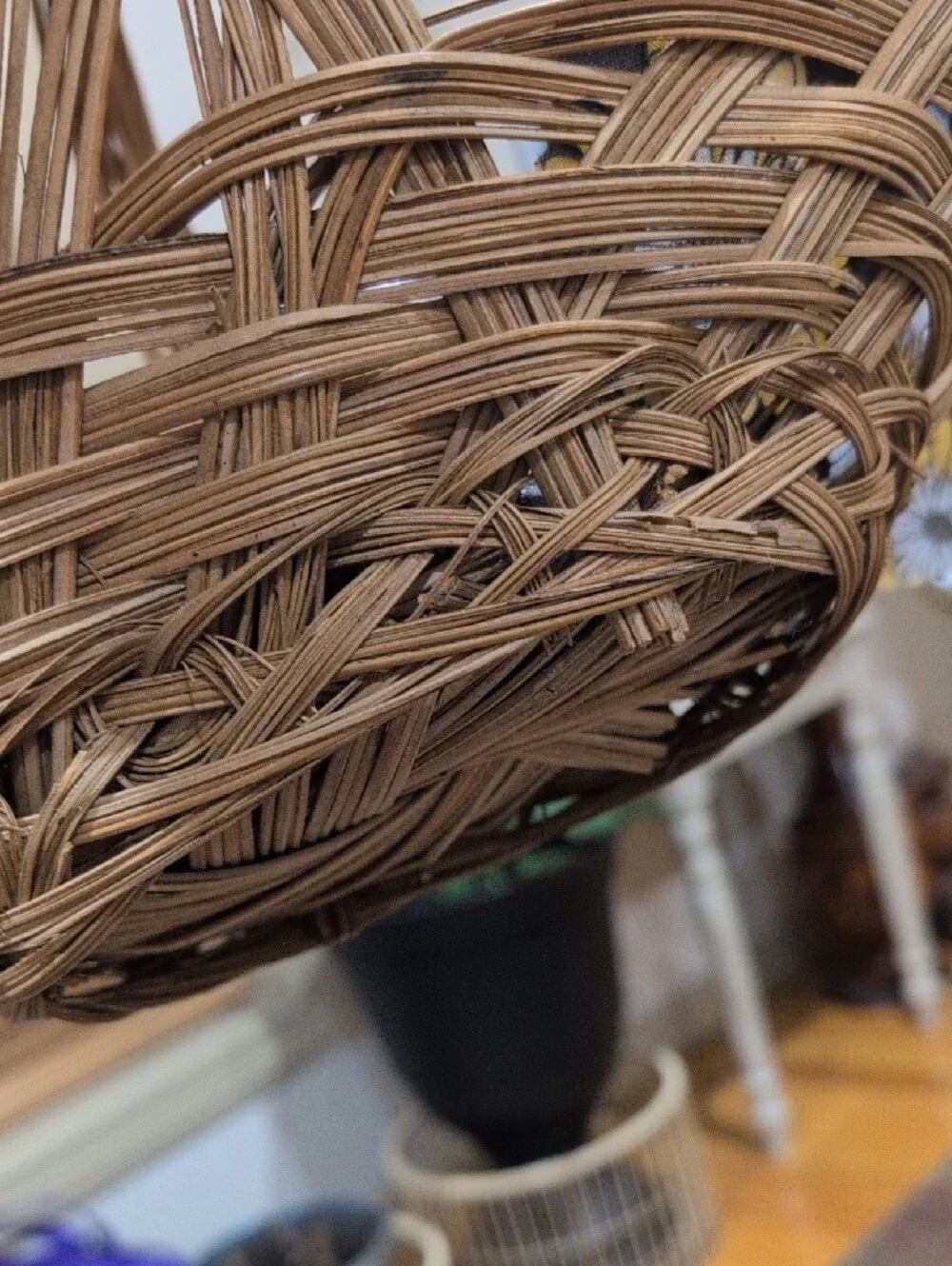 Natural Woven Decorative Basket with Assorted Colorful Fruit Accents